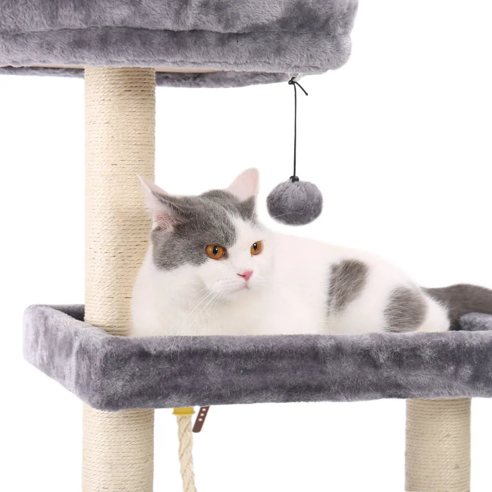Fast Delivery Pet Cat Tree Tower Condo Furniture with Scratching Posts Multi Level Cat Jumping Climbing Tree Toys Pet Cat Houses