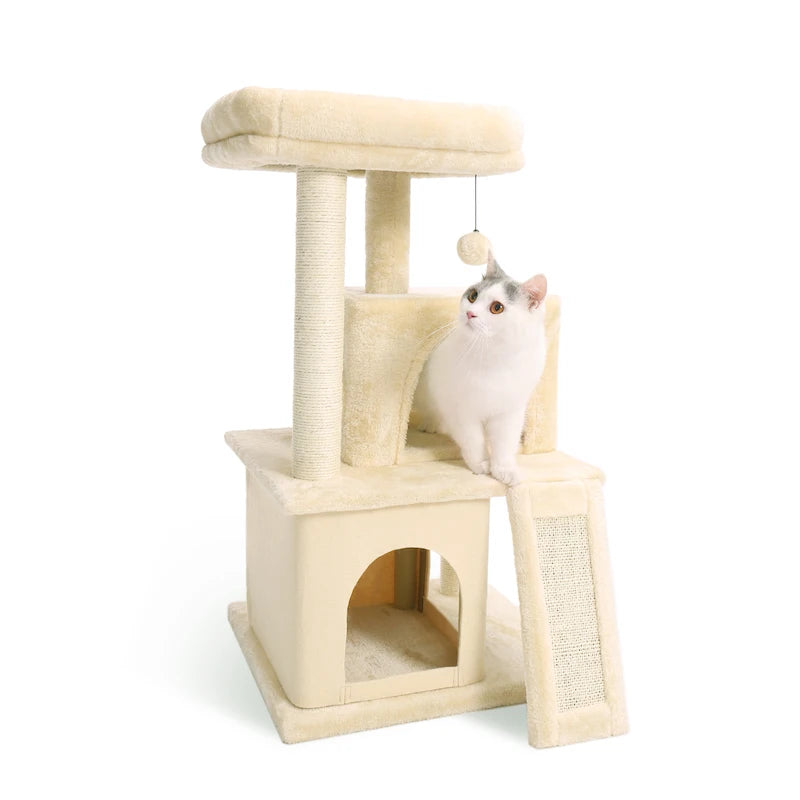 Fast Delivery Pet Cat Tree Tower Condo Furniture with Scratching Posts Multi Level Cat Jumping Climbing Tree Toys Pet Cat Houses