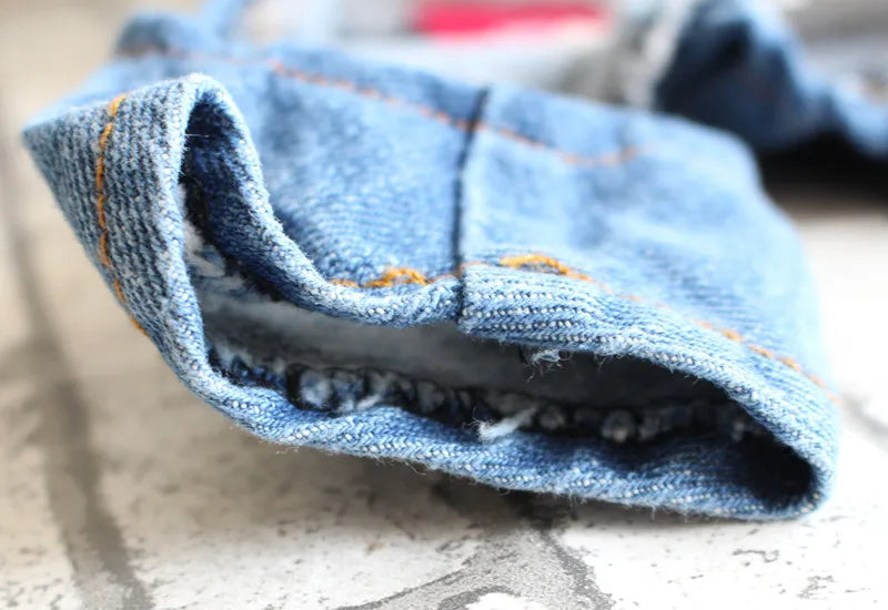 Pet Denim Jumpsuit Dog Jeans Hoodies Cool Blue Coat Medium Small Dogs Classic Jacket Puppy Blue Vintage Washed Vests