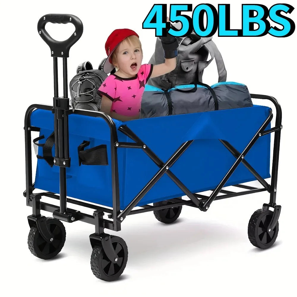 Wagon Cart Foldable Heavy Duty Utility Cart for Groceries, Sports, Gardening, Shopping portable folding cart foldable cat