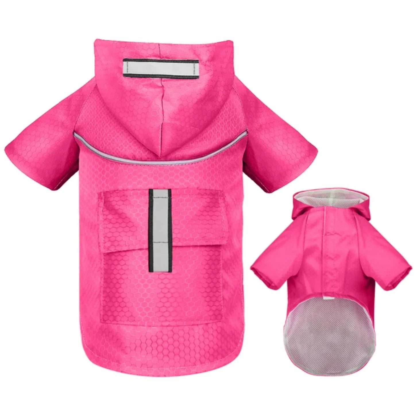 Mesh Breathable Small Dog Raincoat Reflective Durable Dog Pet Clothes with Hood Pocket Puppy Rain Jacket  Small Medium Dog