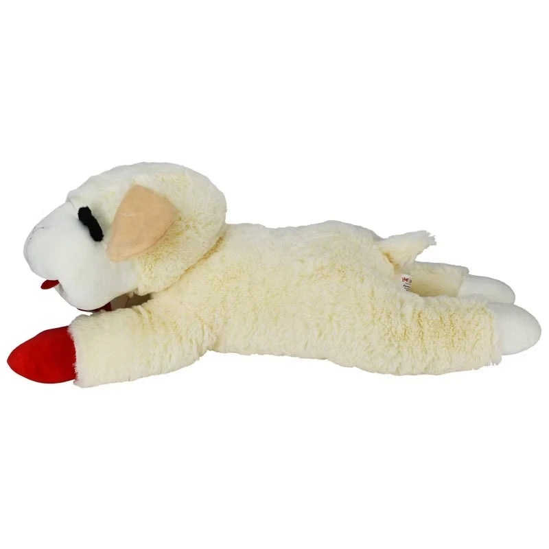 Lamb Chop Plush Dog Toy with Squeaker Interactive Puppy Toy for Small Medium Dogs Cute Soft Chew Toy for Pets