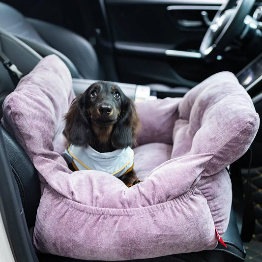 2-in-1 Dog Car Seat Carrier Bag - Detachable with Handles and Safety Belt, Travel Dog Booster Seat for Small Medium Dogs Cats