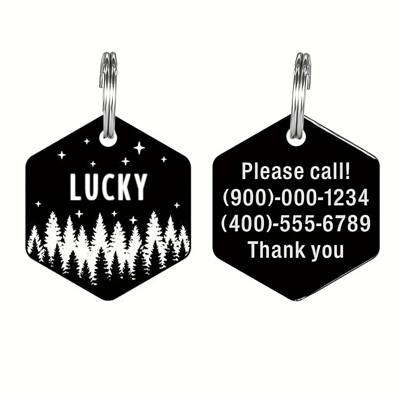 Custom Engraved Stainless Steel Dog Tag - Durable Pet ID for Collars, Personalized with Your Dog's Name & Contact Info