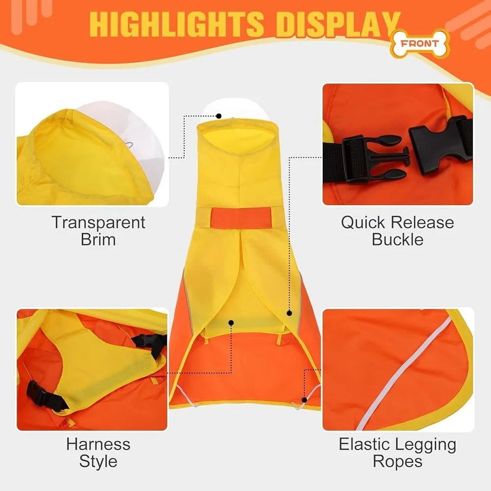 Dog Raincoat Waterproof Adjustable Reflective Strips Outdoor Jacket Medium Large Dogs Breathable Snowproof Pet Gear