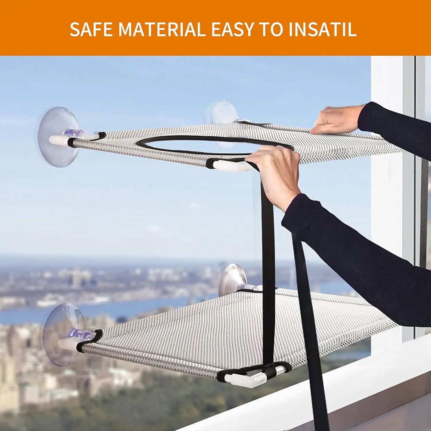 Cat Bed Hanging Window Double-Layer Pet Hammock Sunny Window Seat Kitten Nest Durable Bed for Cats Bearing 25 KG Cat Accessories