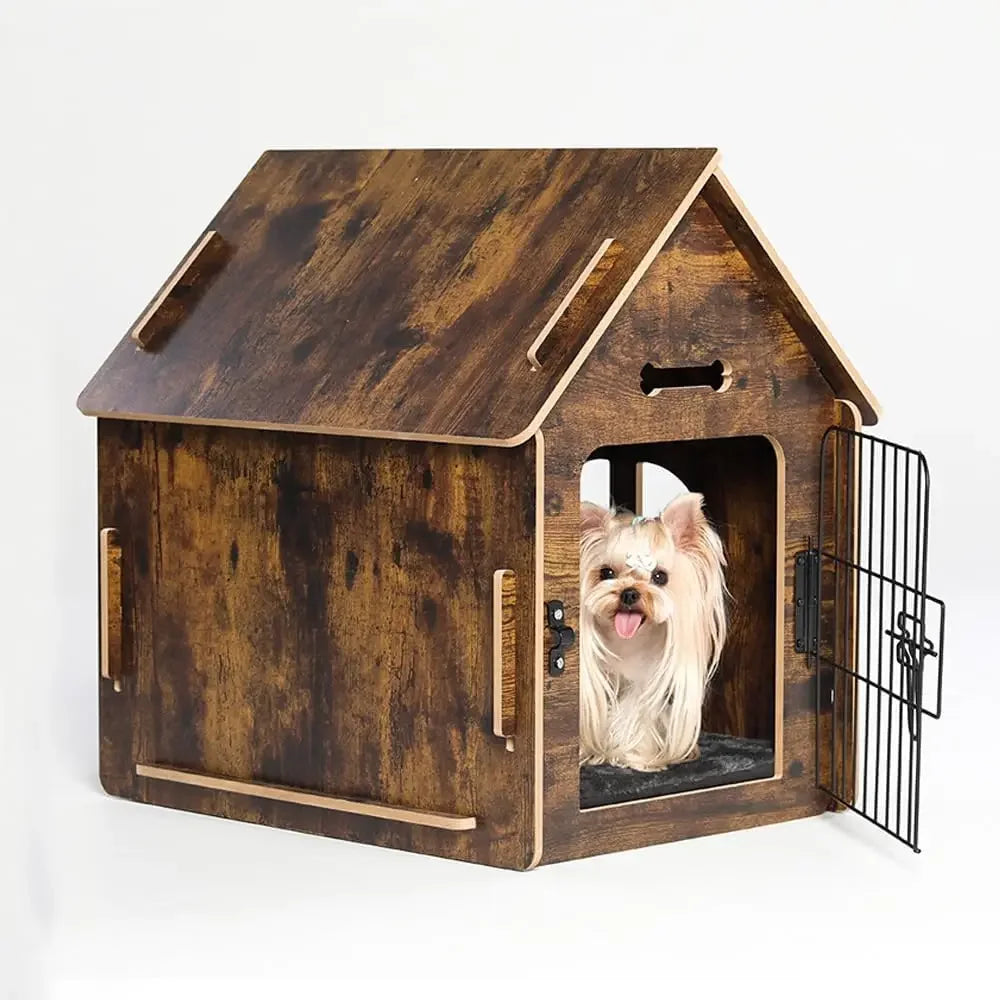 Dog House Indoor for Small Dogs or Cats, Cozy Wooden Design, Small Indoor Bed House