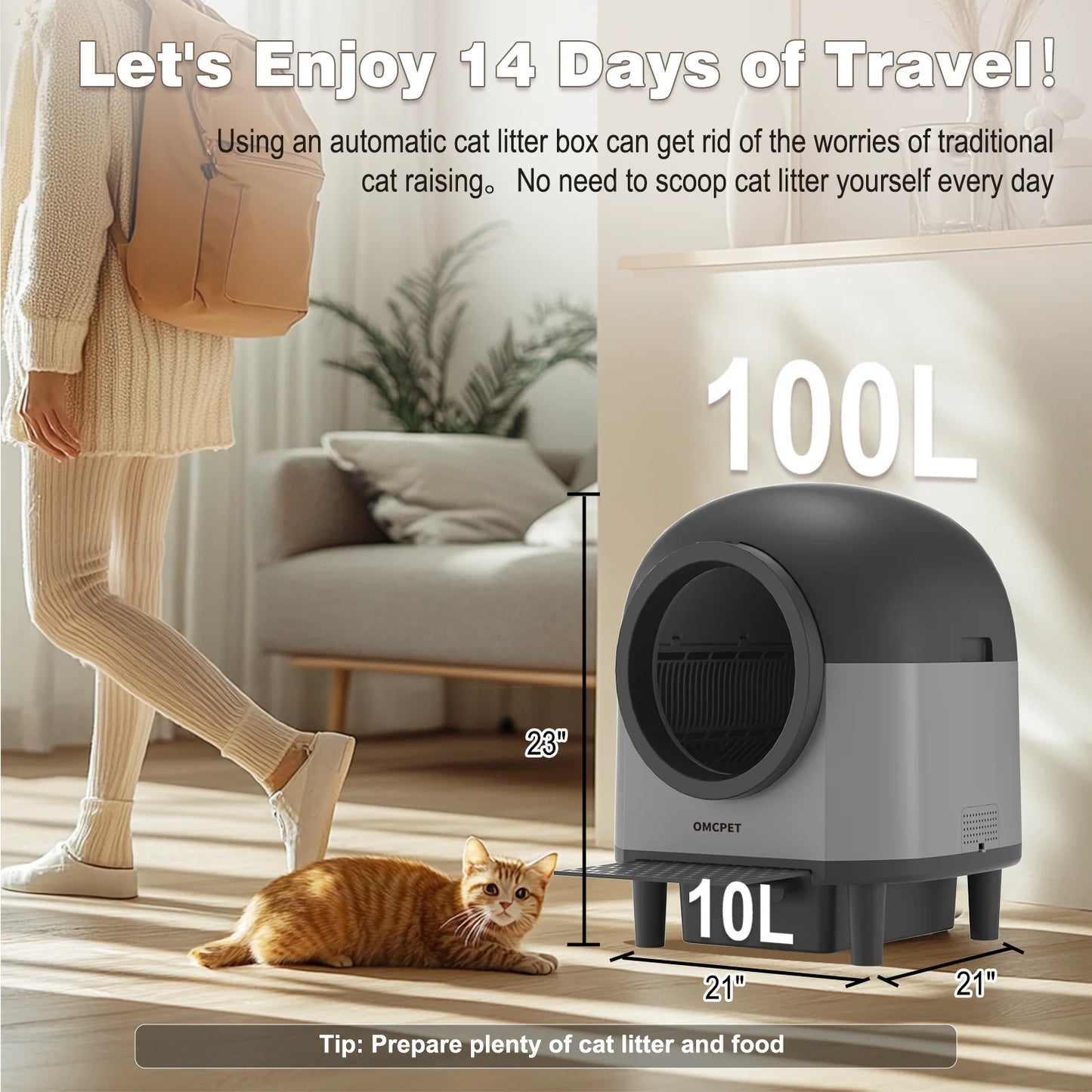 OMCPET Automatic Smart Cat Litter Box Self Cleaning Sandbox Support APP Remote Control Pet Toilet Litter Pet Closed Tray Toilet