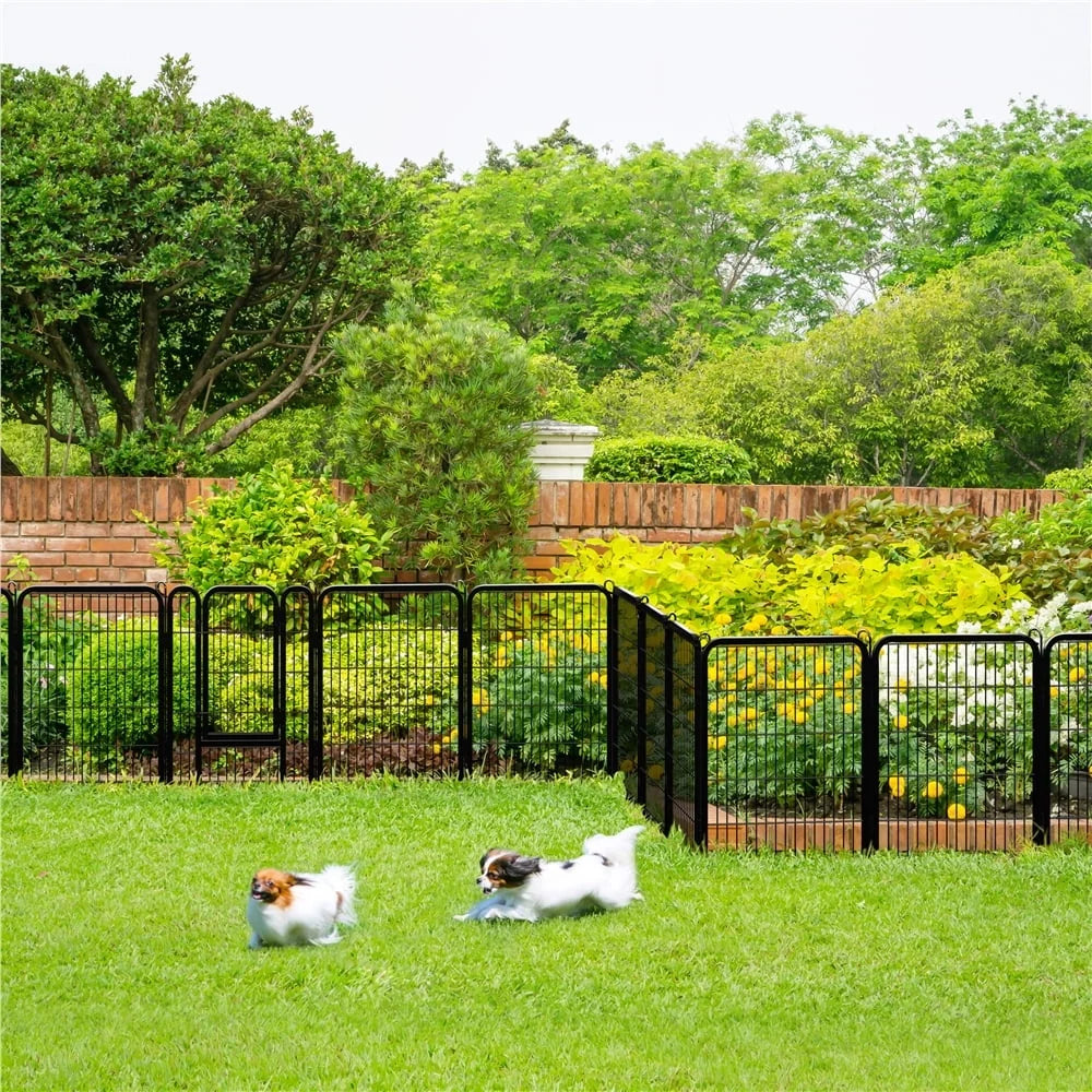 Heavy Duty Metal Pet Playpen Dog Cat Barrier Indoor Outdoor Exercise Fence with Gate 8 Panels and Anchors Included
