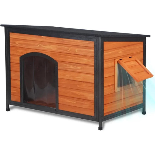 Dog House Outdoor Weatherproof Chew Proof Dog Kennel for Small Medium Large Dogs with Strong Metal Chew Proof