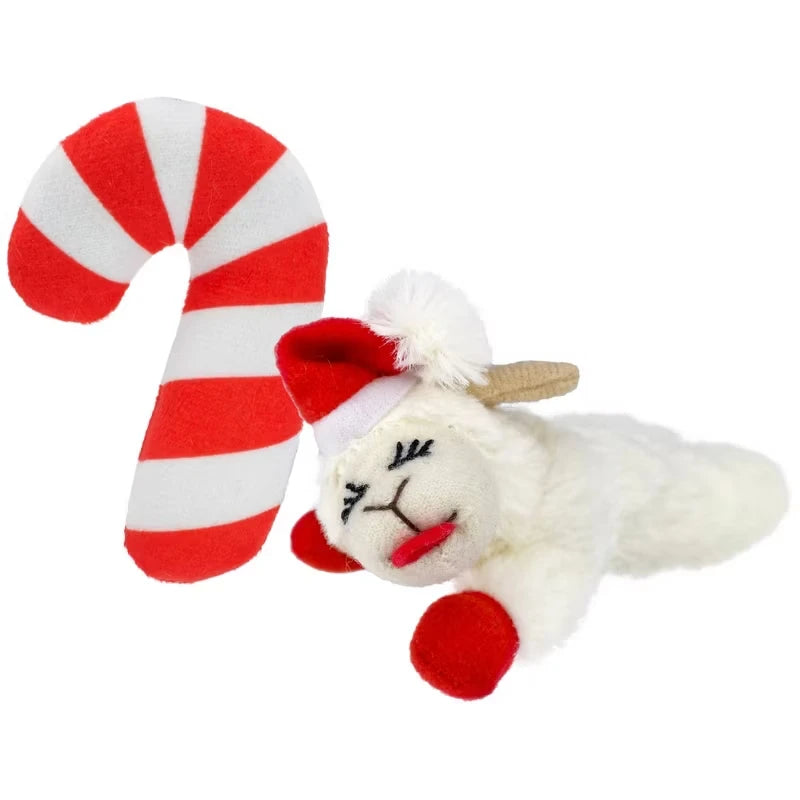 Lamb Chop Plush Dog Toy with Squeaker Interactive Puppy Toy for Small Medium Dogs Cute Soft Chew Toy for Pets