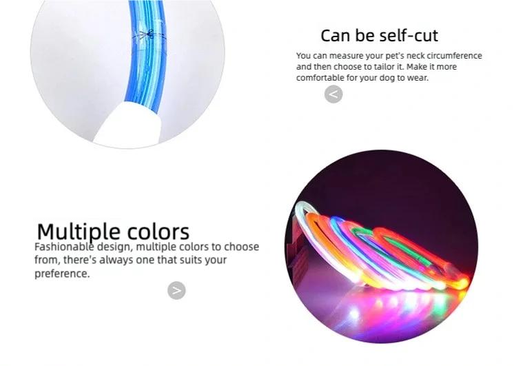 New LED Dog Collar USB Rechargeable,3 Mode Adjustable Glowing Dog Collar for Night Walking,Safe Reflective Pet Collar