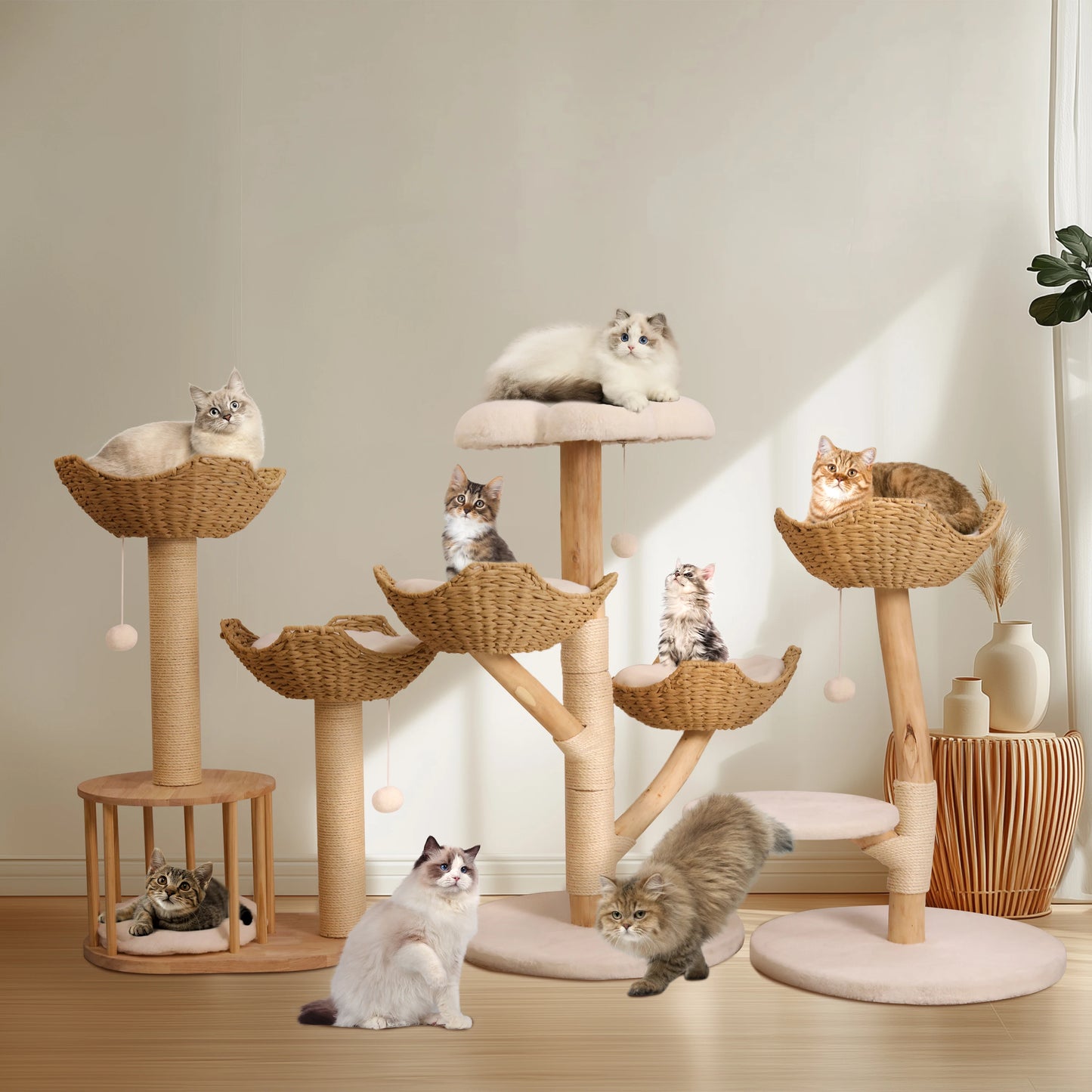 Bingopaw Cat Tree Tower Condo Furniture Scratch Post for Kittens Pet House Play