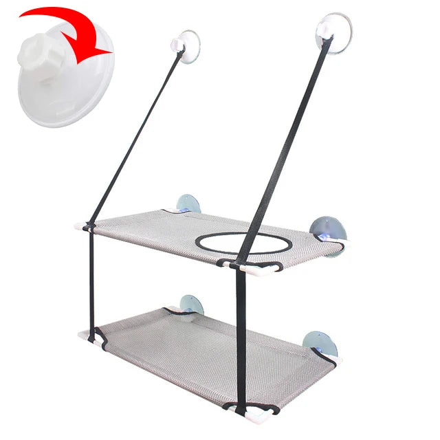 Cat Bed Hanging Window Double-Layer Pet Hammock Sunny Window Seat Kitten Nest Durable Bed for Cats Bearing 25 KG Cat Accessories