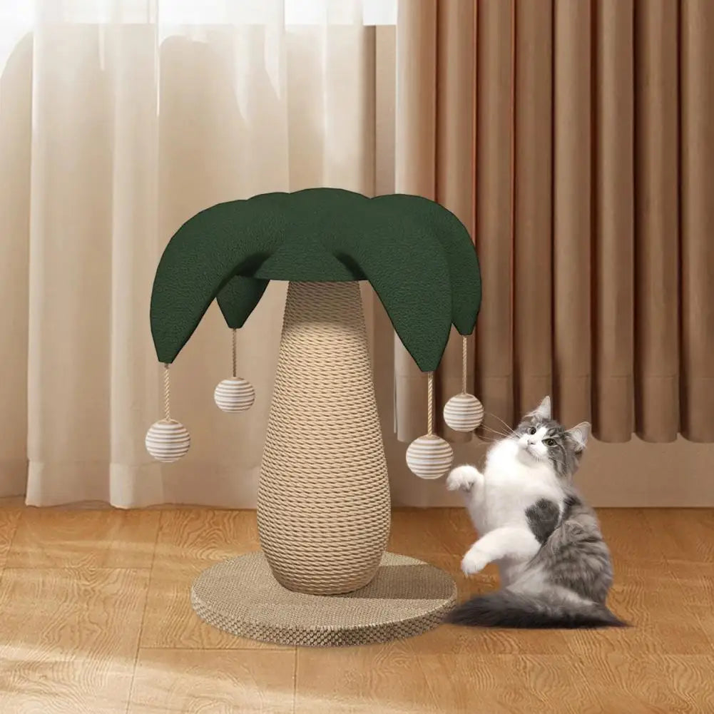 Durable Sisal Scratching Post for Cats Mushroom Cat Scratching Post with Sisal Scratcher Poles Toy Ball for Kittens for Small