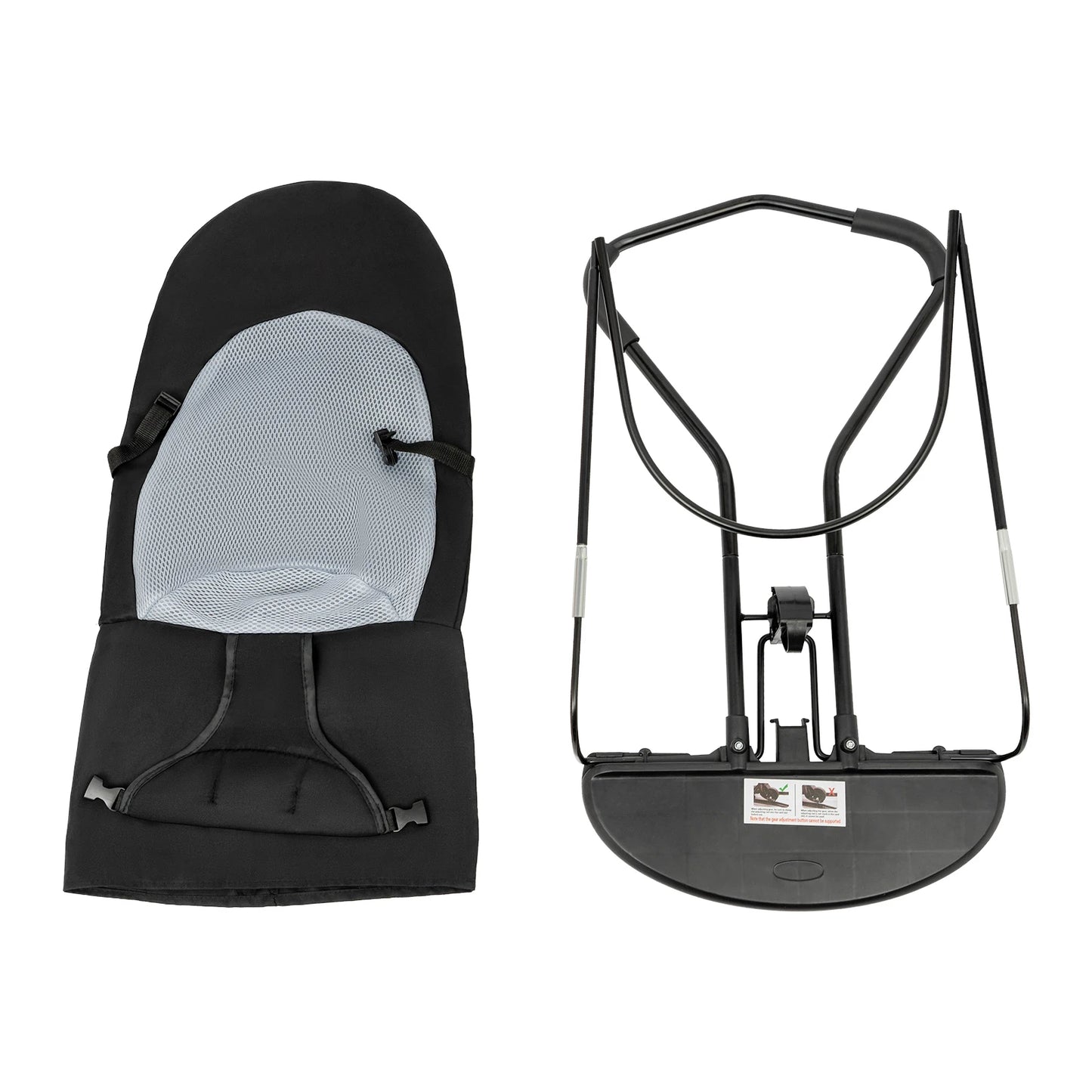 Pet Rocking Chair, Stainless Steel Bracket, Height Adjustable,  Foldable, Portable Puppy Rocker Bed with Anti-slip Pads for Home