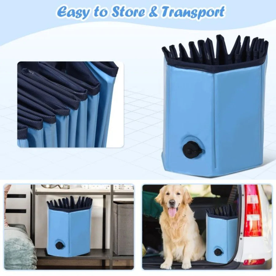 63 Inch Foldable Leakproof Dog Pet Pool Bathing Tub Kiddie Pool for Dogs Cats and