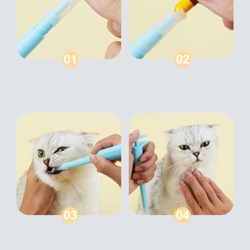 Pet Medicine Feeder Handheld Syringe Dispenser Universal Design Cat&Dog Pill Shooter Feeding Kit