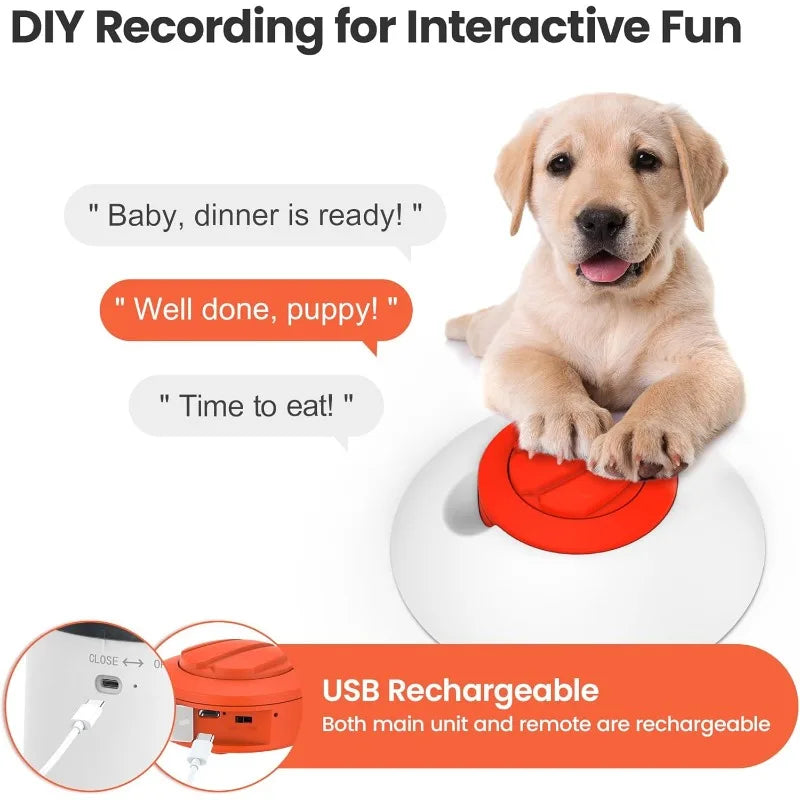 Dog Puzzle Feeder Toy, Interactive IQ Training, Electronic Dog Toys, Automatic Rechargeable Treat Dispenser, Push Remot