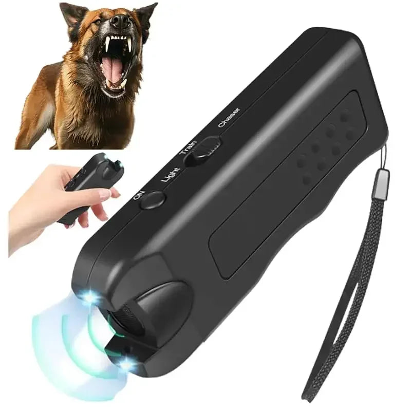 Dog Repeller Portable Ultrasonic Deterrent Handheld Anti-barking 3in1 Dog Training Device Repel Animals Pets Dog Trainer