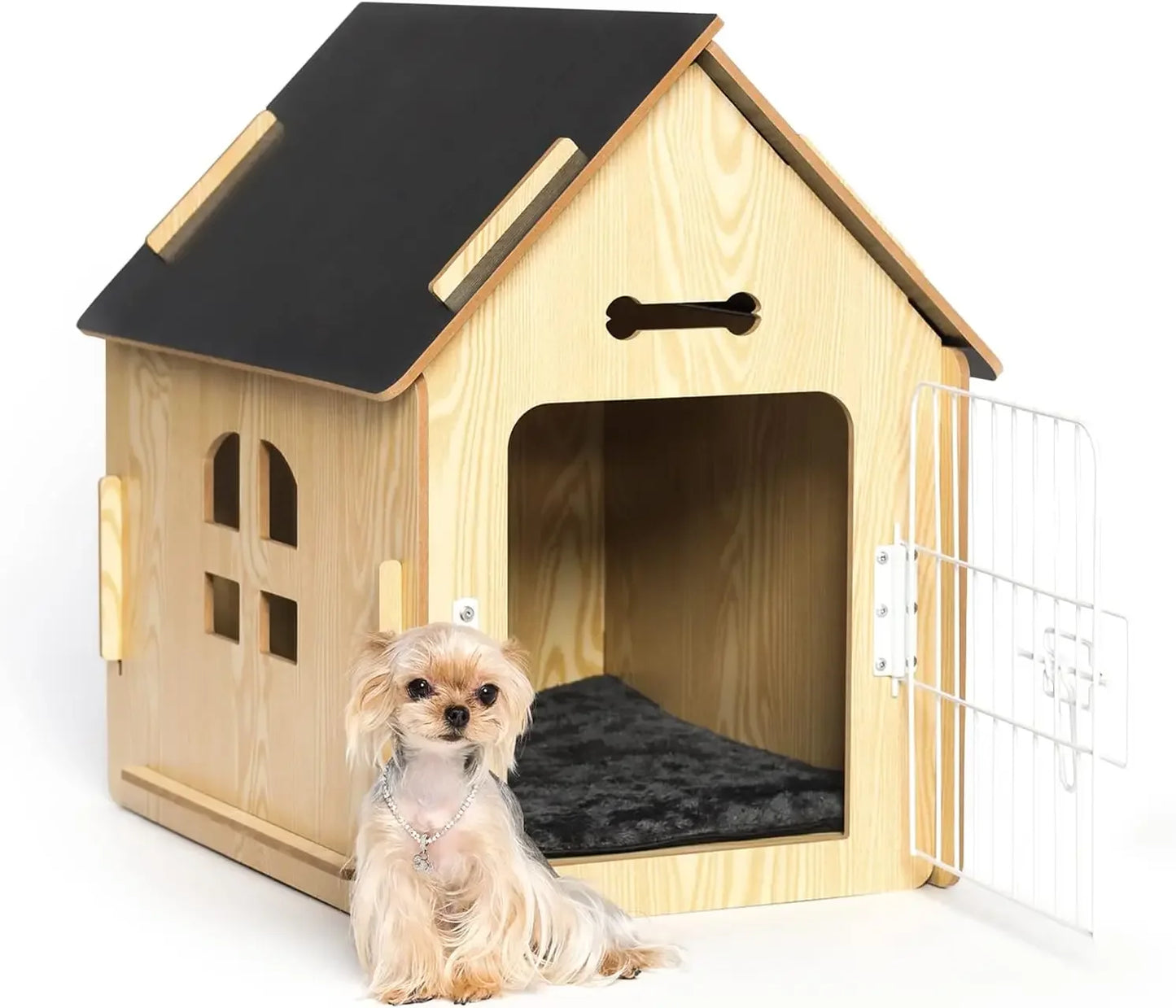 Dog House Indoor for Small Dogs or Cats, Cozy Wooden Design, Small Indoor Bed House