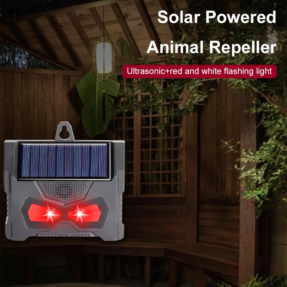 Solar Ultrasonic Animal Repeller Cat Repellent Outdoor with LED Flashing Light Deer Dog Squirrel Skunk Cat Repellent Devices