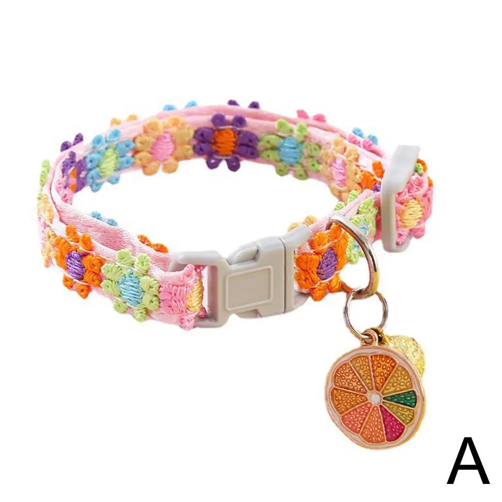 Pet Collar Adjustable Colorful Lace Flower Cat Collar Puppy Accessory Necklace Pet Collar Kitten Cute Dog Bell Cat Product A2U9