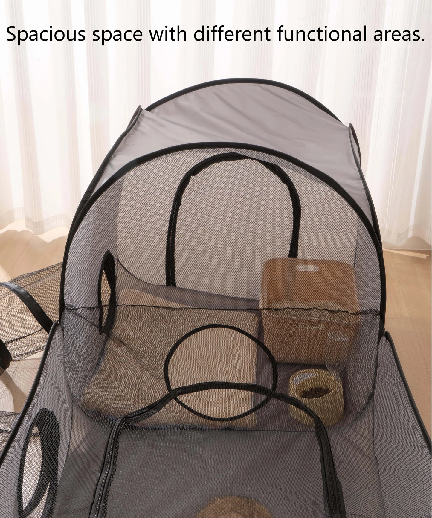 Square Gray Cats and Dogs Delivery Room Hard Oxford Cloth with a Play Tunnel Foldable Pets Nest