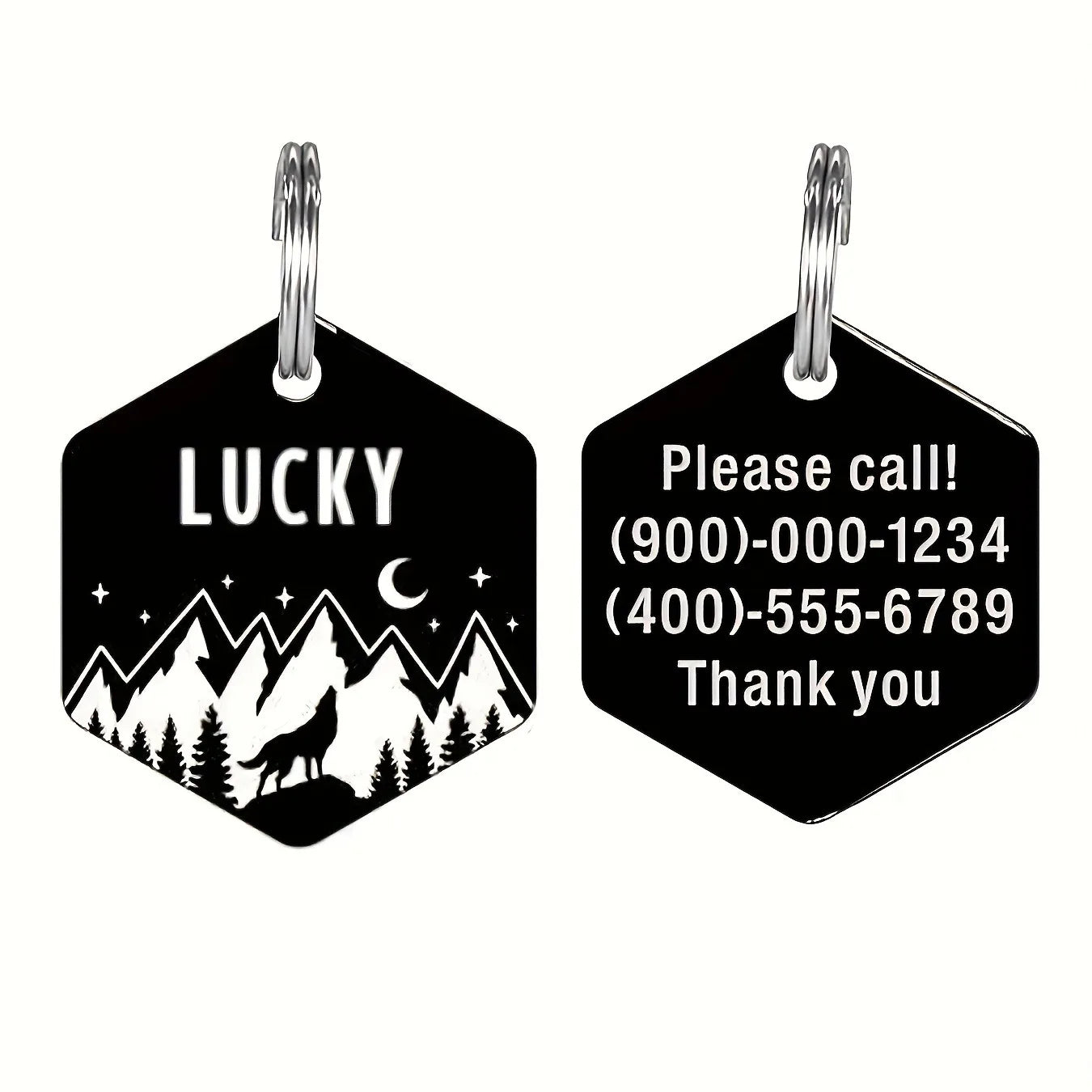Custom Engraved Stainless Steel Dog Tag - Durable Pet ID for Collars, Personalized with Your Dog's Name & Contact Info