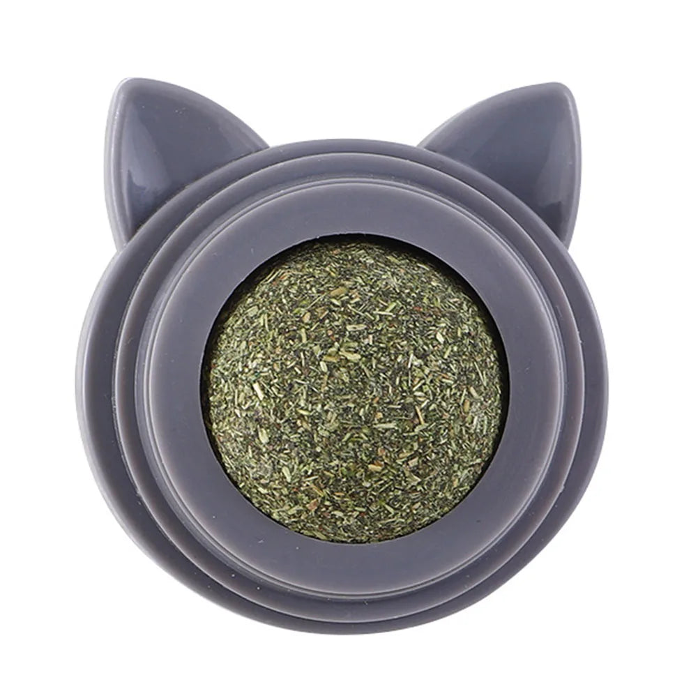 Rotatable Catnip Molar Stick Self-Adhesive Cat Cleaning Toy with Transparent Cover Catnip Balls Toy for Cats Pet Health Supplies