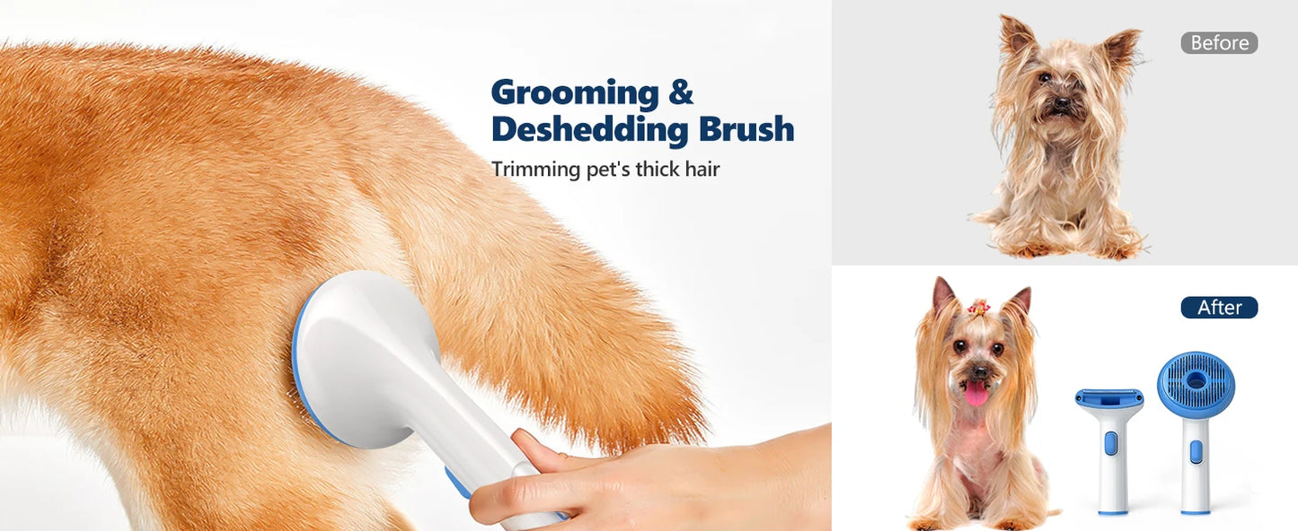 Dog Grooming Kit with 2L Vacuum Suction 99% Pet Hair-Professional Pet Grooming Vacuum Kit with 5 Grooming Tools for Dogs Cats