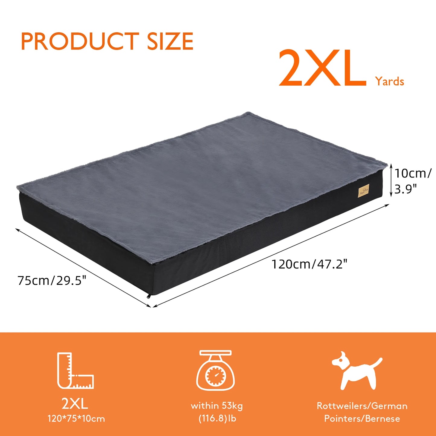 M L XL 2XL Dog Bed Jumbo Pet Orthopedic Bed Memory Foam Base Crate Mattess Cushion with Washable Cover Waterproof