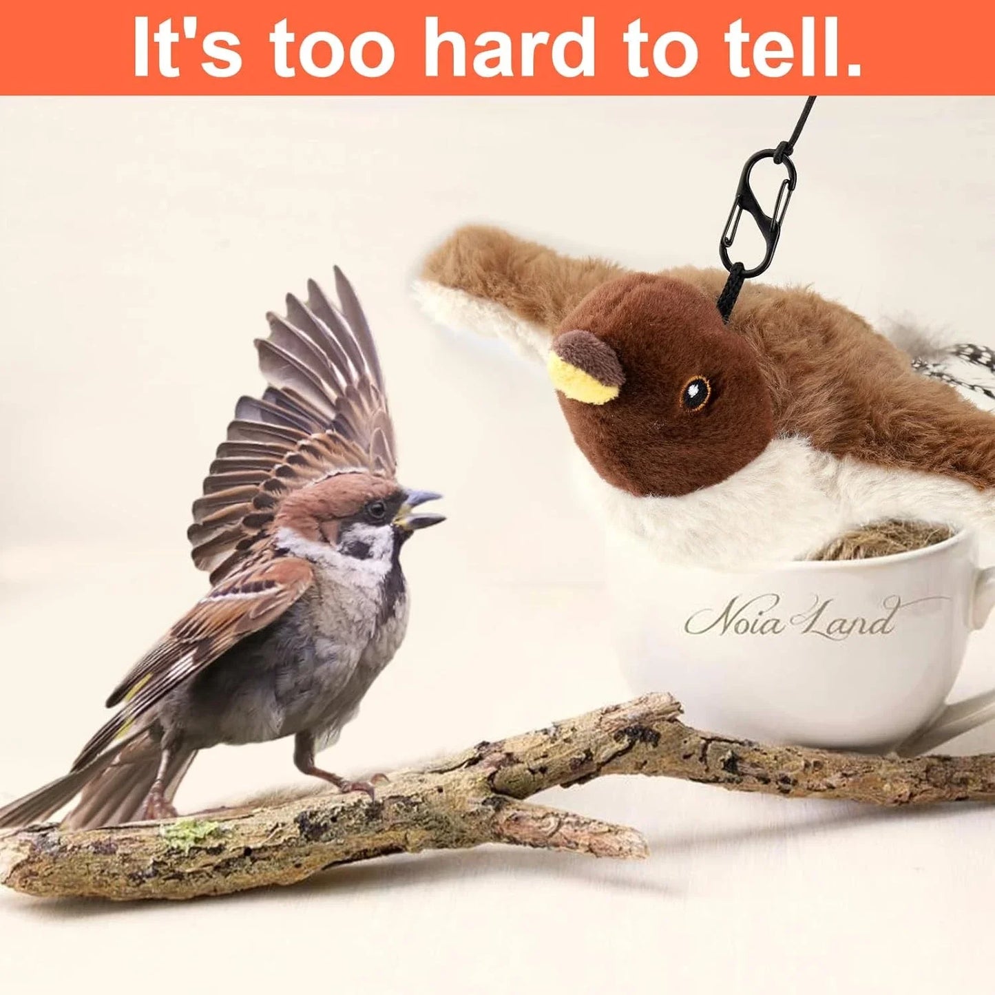 Adorable, fluffy interactive remote control bird toy for small/medium dogs - Engaging and stimulating pet toy with chirping soun