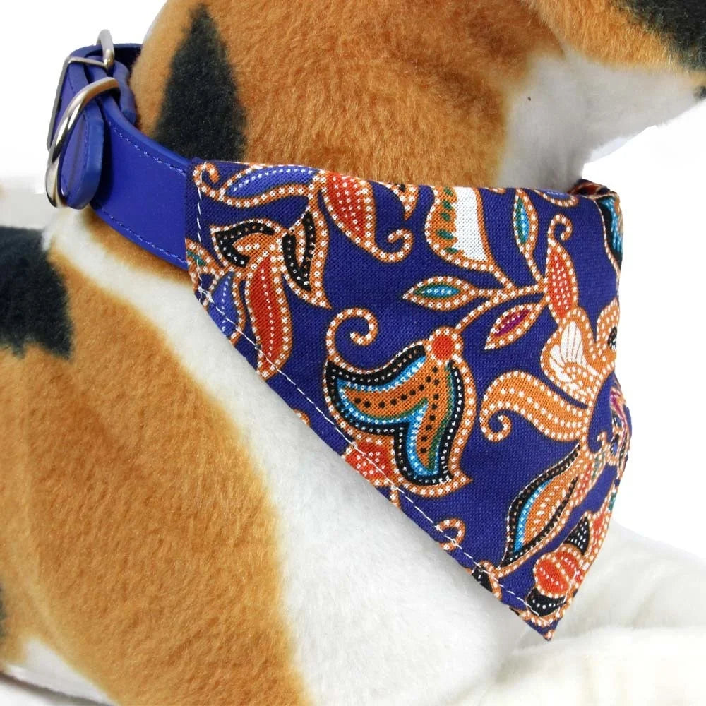 Adjustable Pets Bandana Collar PU Neck Scarf
 Triangle Scarf XS-L