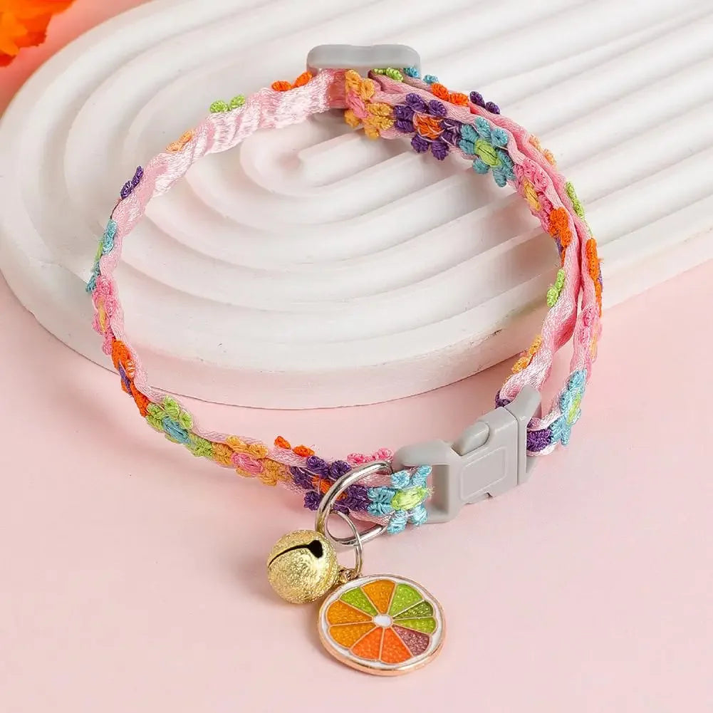 Pet Collar Adjustable Colorful Lace Flower Cat Collar Puppy Accessory Necklace Pet Collar Kitten Cute Dog Bell Cat Product A2U9