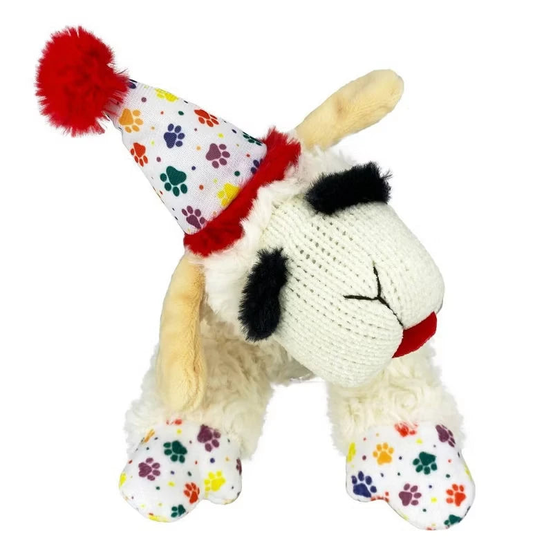 Lamb Chop Plush Dog Toy with Squeaker Interactive Puppy Toy for Small Medium Dogs Cute Soft Chew Toy for Pets