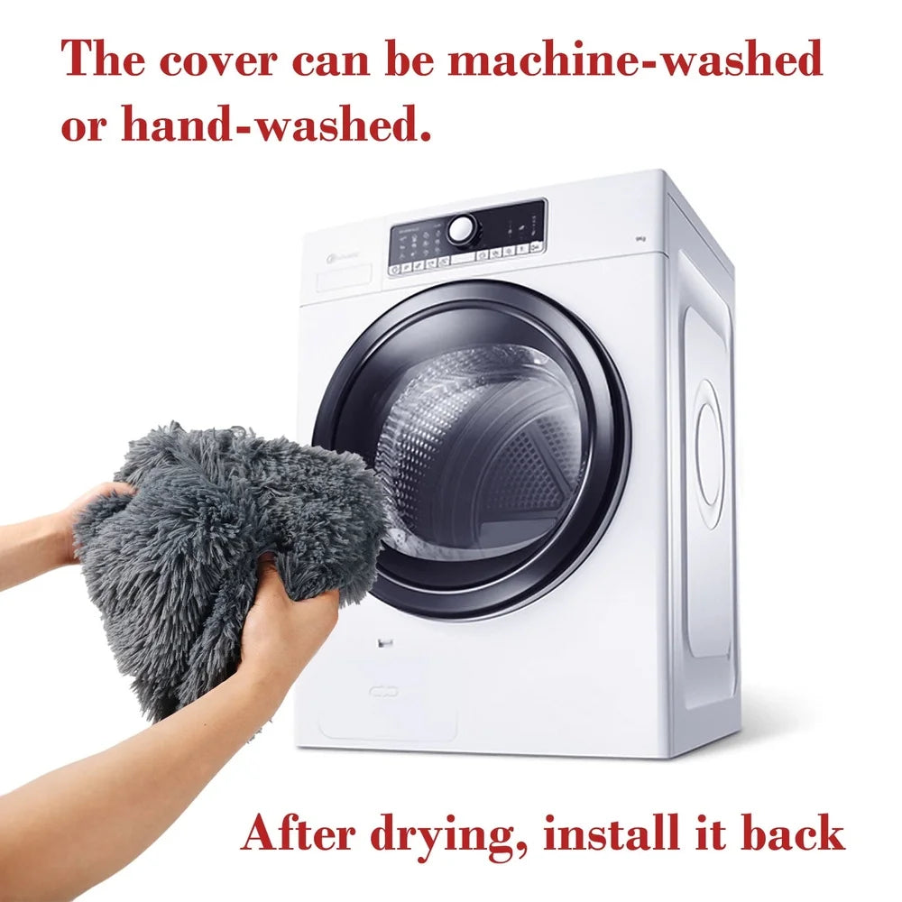 Dog Bed Mat Plush Furniture Protector Removable Washable Cover Non Slip Supportive Cushion Durable Warm Soft Comfortable Pet Bed