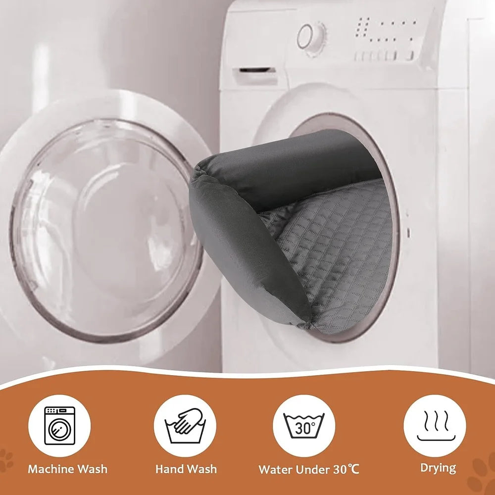 Comfortable Dog Couch Bed with Memory Foam Bolster Non-Slip Waterproof Pet Mat Large Dogs and Cats Easy Maintenance