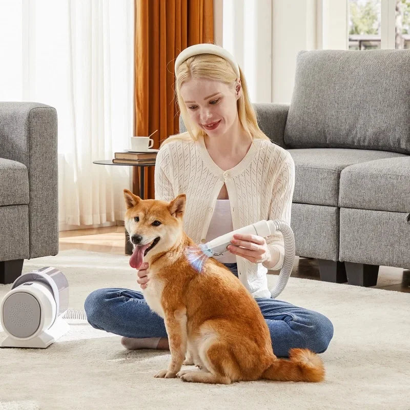 GIANNA Dog Grooming Kit, 2.5L Pet Hair Vacuum, 5-In-1 Electric Clippers Cleaning Set for Dogs, Cats, and Other Animals