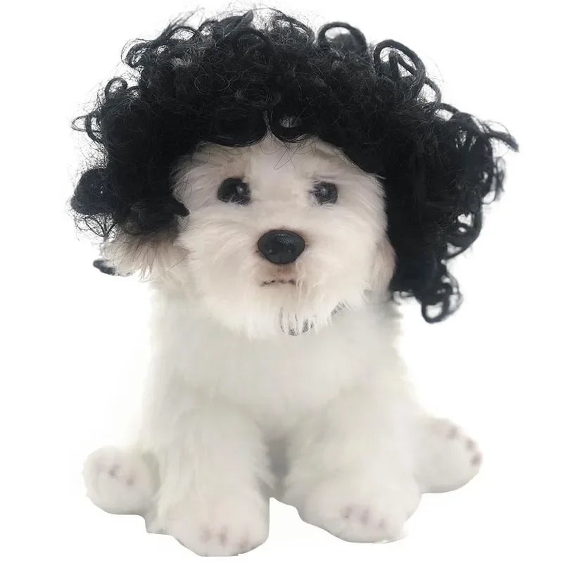 Pet Wigs Dog Wigs Pet Supplies Halloween Pet Accessories Curly Hair Straight Hair Cat Wigs