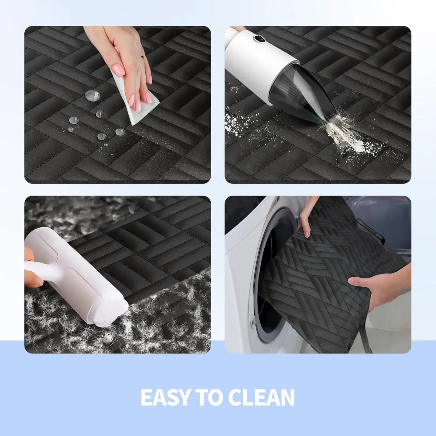 Dog Car Seat Cover for Back Seat, Hard Bottom Back Seat Extender for Dogs, Holds 400lbs, 600D Heavy Duty Scratch-Proof Waterproo