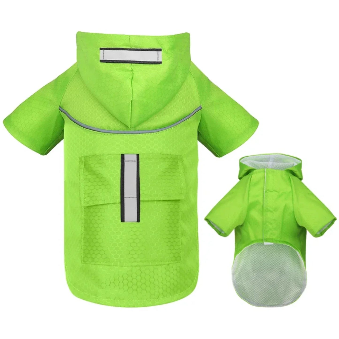 Mesh Breathable Small Dog Raincoat Reflective Durable Dog Pet Clothes with Hood Pocket Puppy Rain Jacket  Small Medium Dog