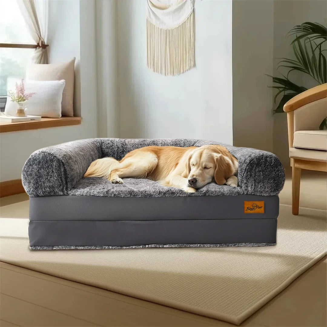 Long Human-Size Giant Dog Bed Foldable Calming Orthopedic
