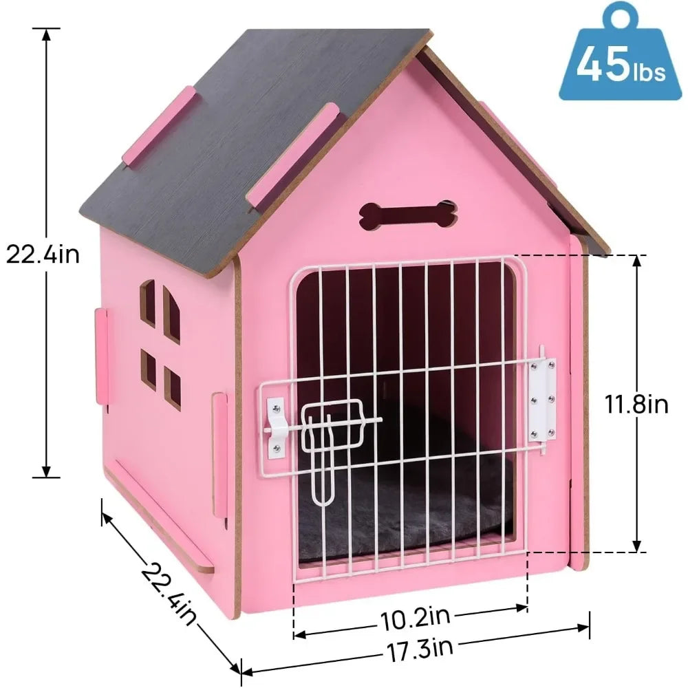 Dog House Indoor for Small Dogs or Cats, Cozy Wooden Design, Small Indoor Bed House