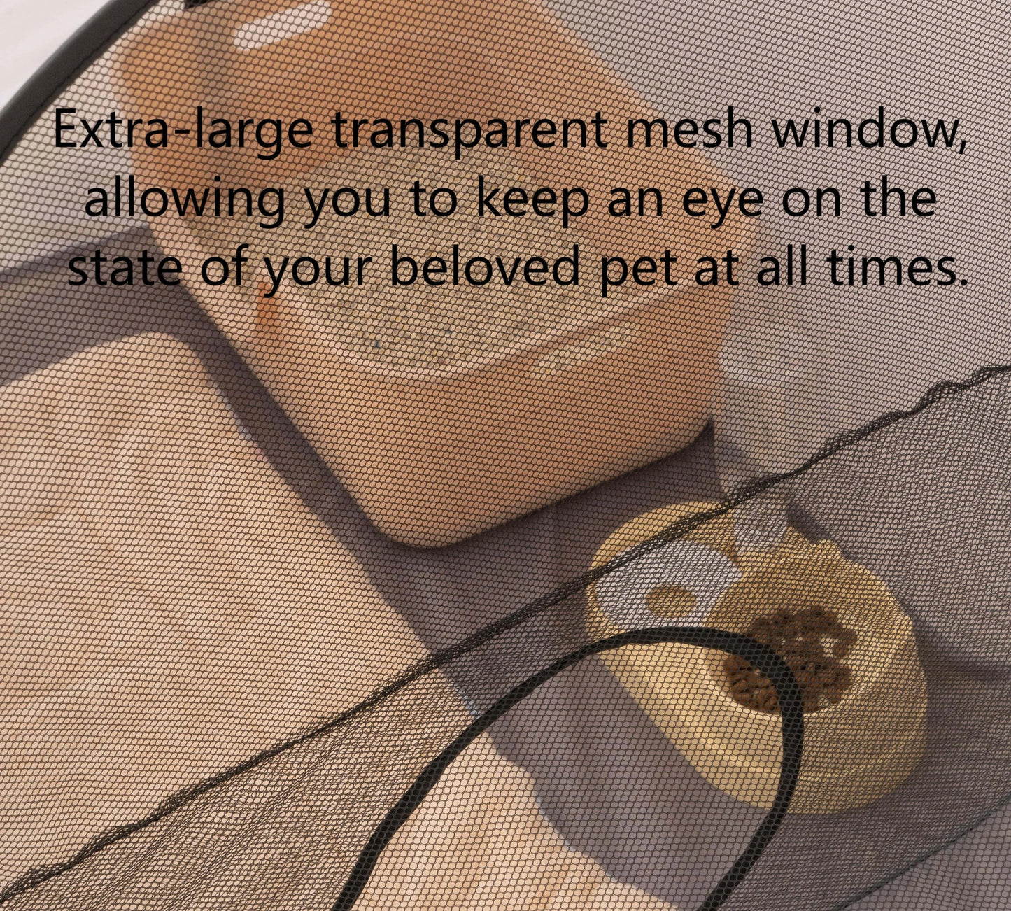 Square Gray Cats and Dogs Delivery Room Hard Oxford Cloth with a Play Tunnel Foldable Pets Nest