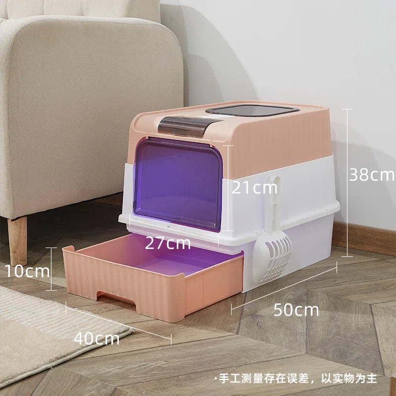 Cat Litter Basin Ultraviolet Sterilization Top-entry Oversized Fully-enclosed Cat Litter Basin Pet Supplies Drawer-type Cat Toil