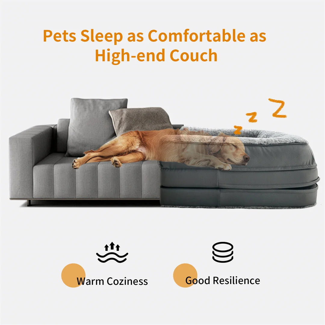 Long Human-Size Giant Dog Bed Foldable Calming Orthopedic