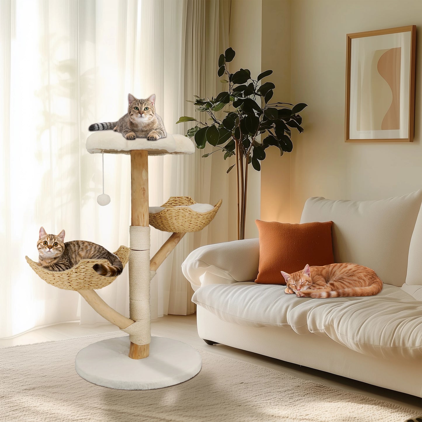Bingopaw Cat Tree Tower Condo Furniture Scratch Post for Kittens Pet House Play