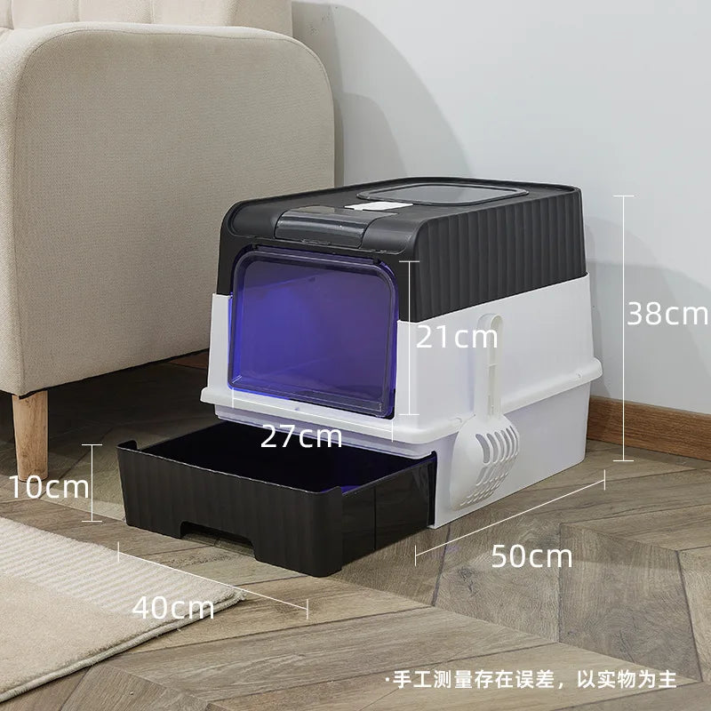 Cat Litter Basin Ultraviolet Sterilization Top-entry Oversized Fully-enclosed Cat Litter Basin Pet Supplies Drawer-type Cat Toil