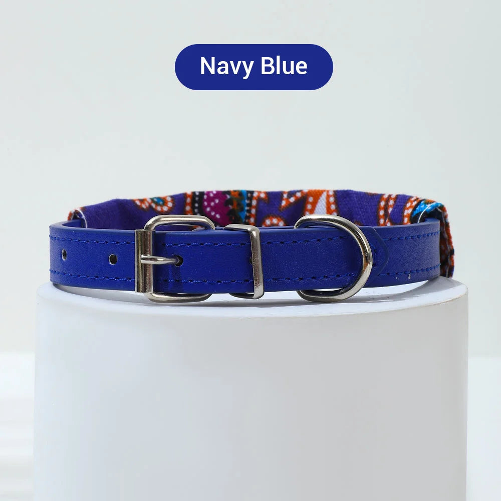 Adjustable Pets Bandana Collar PU Neck Scarf
 Triangle Scarf XS-L